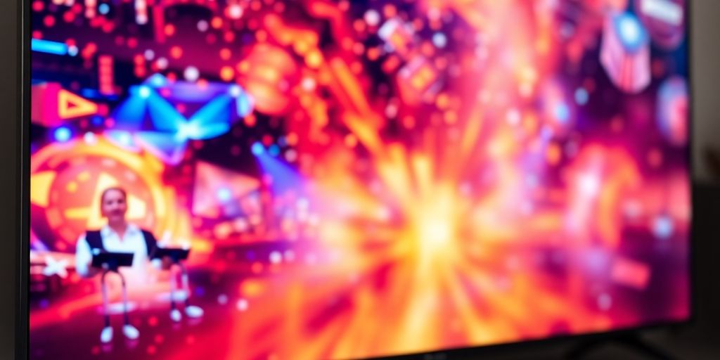 شاشة تلفزيون تعرض بث IPTV حي