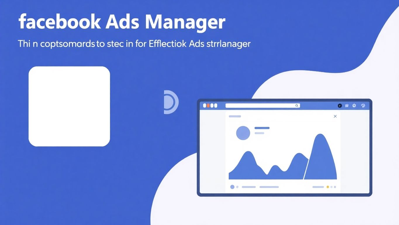 Moderne illustrasjon av Facebook Ads Manager grensesnitt.