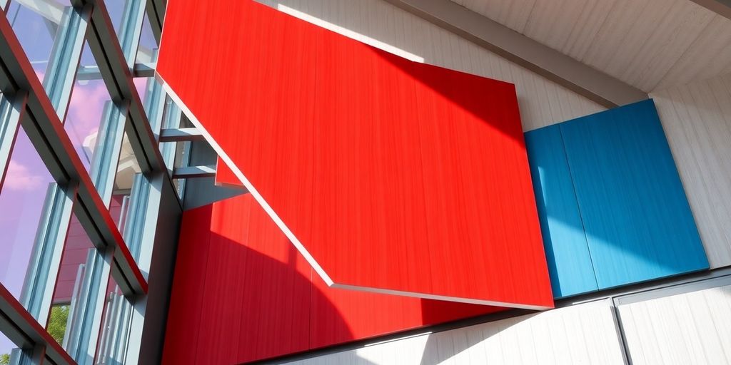 Close-up of PU sandwich panels in a modern building.
