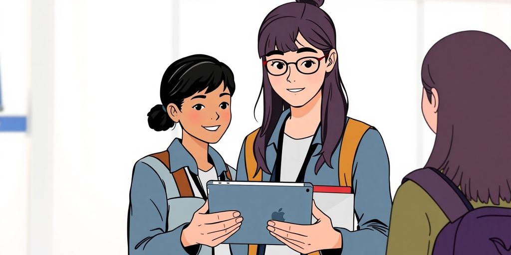 Apple Retail Specialist helps customer with iPad.