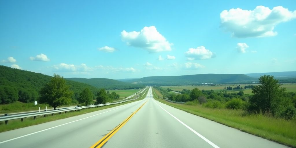 Scenic view of Interstate 80 with open roads.