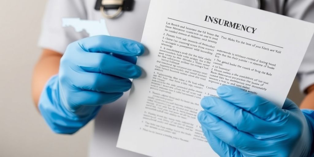 Cleaning professional holds insurance document, protective gloves