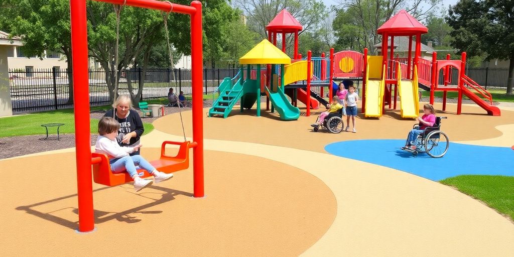 Parco giochi inclusivo con attrezzature per tutti i bambini.