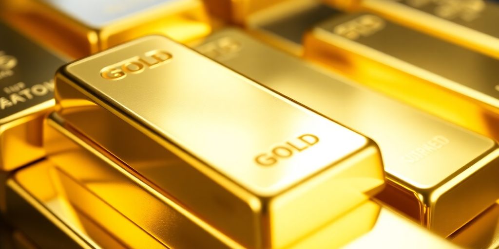 Lingots d'or brillants empilés
