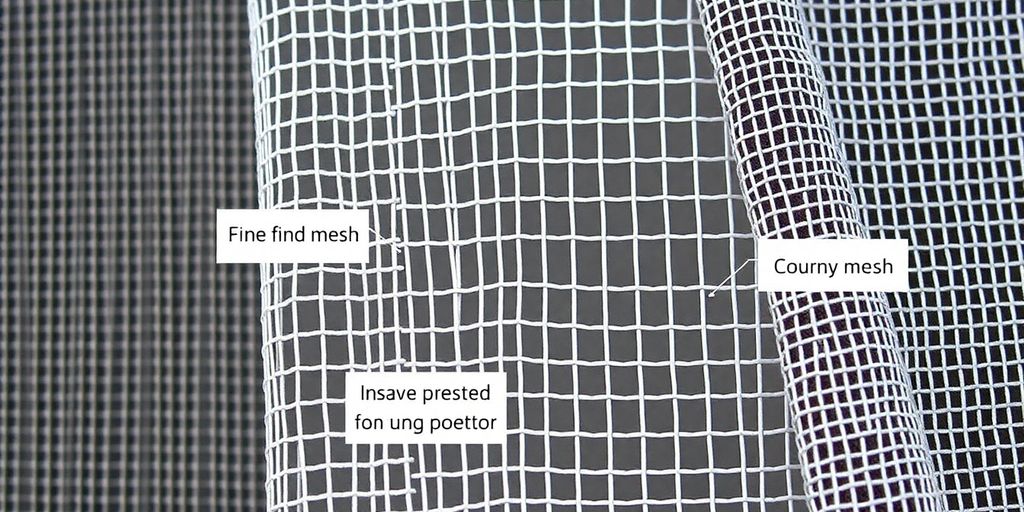 Different types of window screen mesh for insect protection.