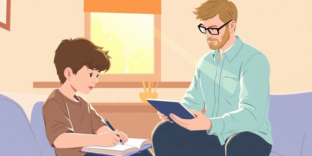 Student and tutor, focused learning