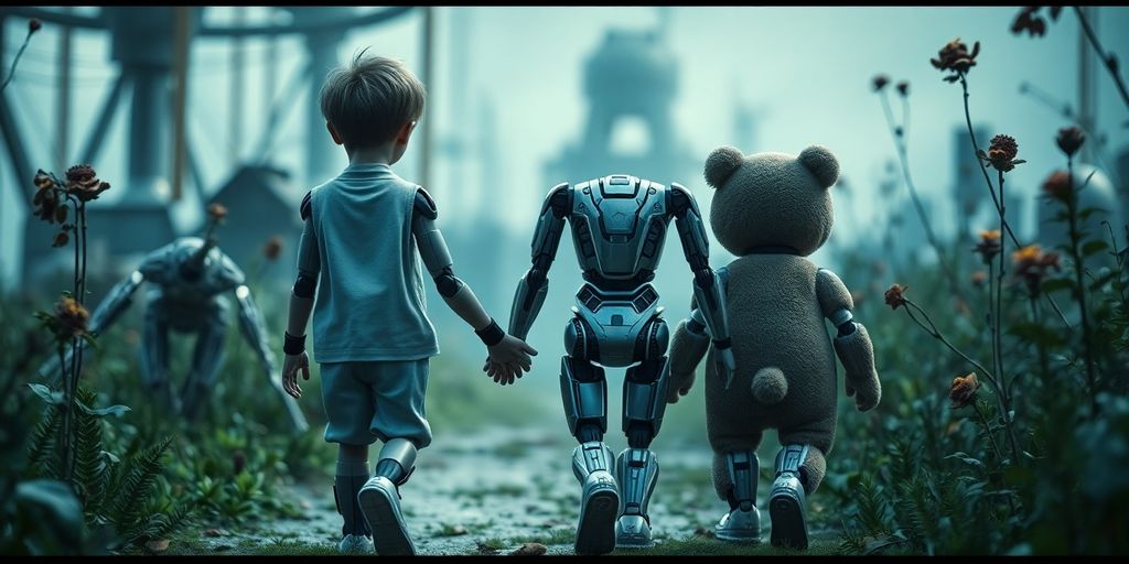 David and Teddy walking together