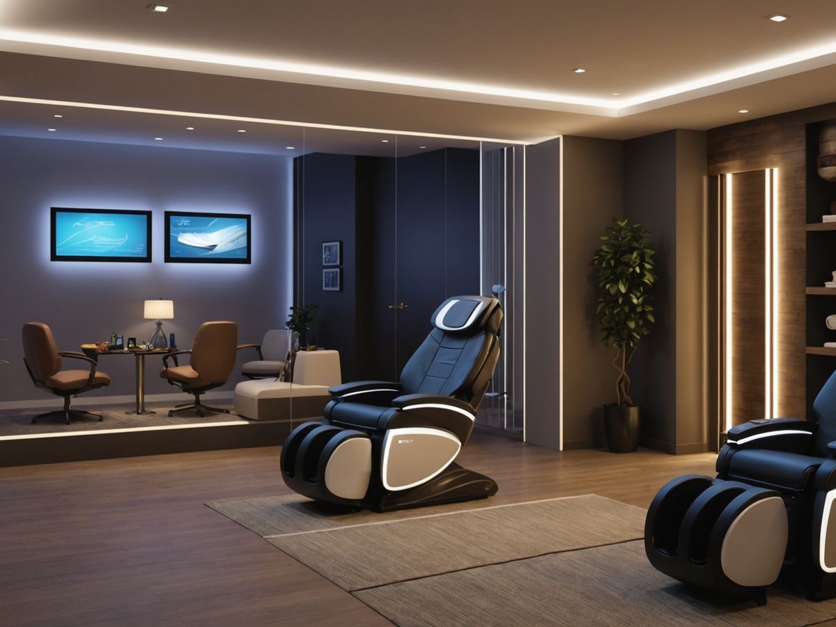 Advanced massage room with robotic chairs