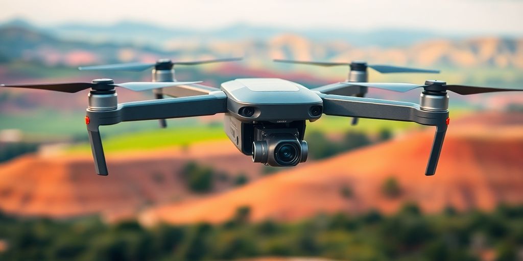 Drone DJI survolant un paysage magnifique en 2025.