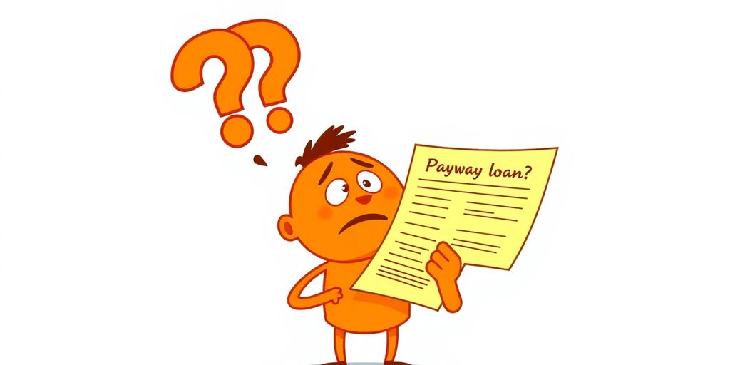 Cartoon person holding a payday loan document.