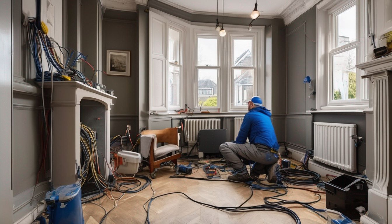 electrician working in a London home