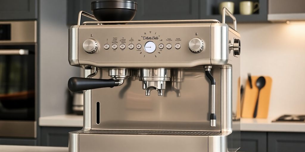 Diletta Bello espresso machine in a modern kitchen setting.