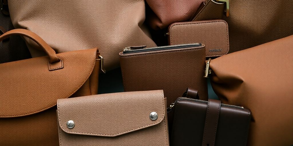 Stylish DAY ET bags and accessories arranged artfully.