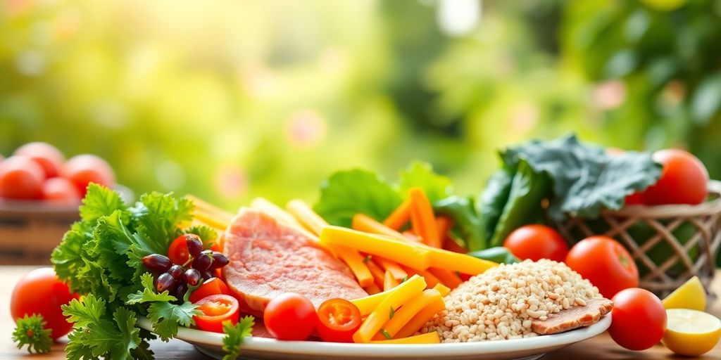 Foto de estilo de vida saudável com alimentos frescos.