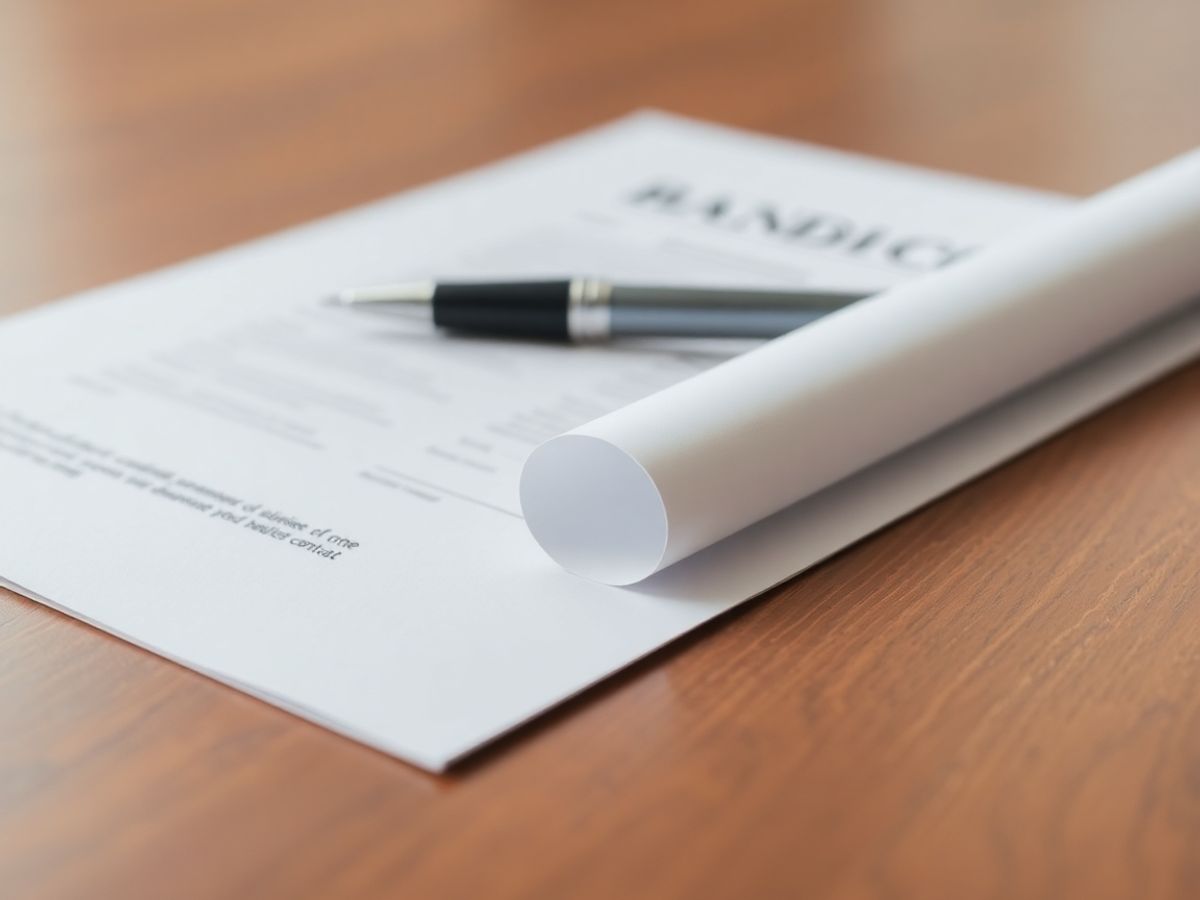 Contract comercial pe birou cu stilou.