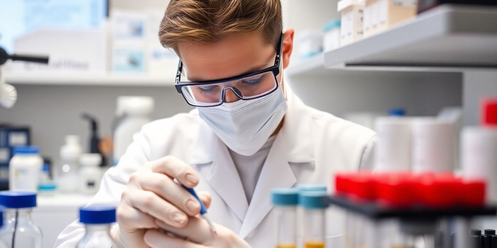 Lab technician analyzing functional medicine test samples.