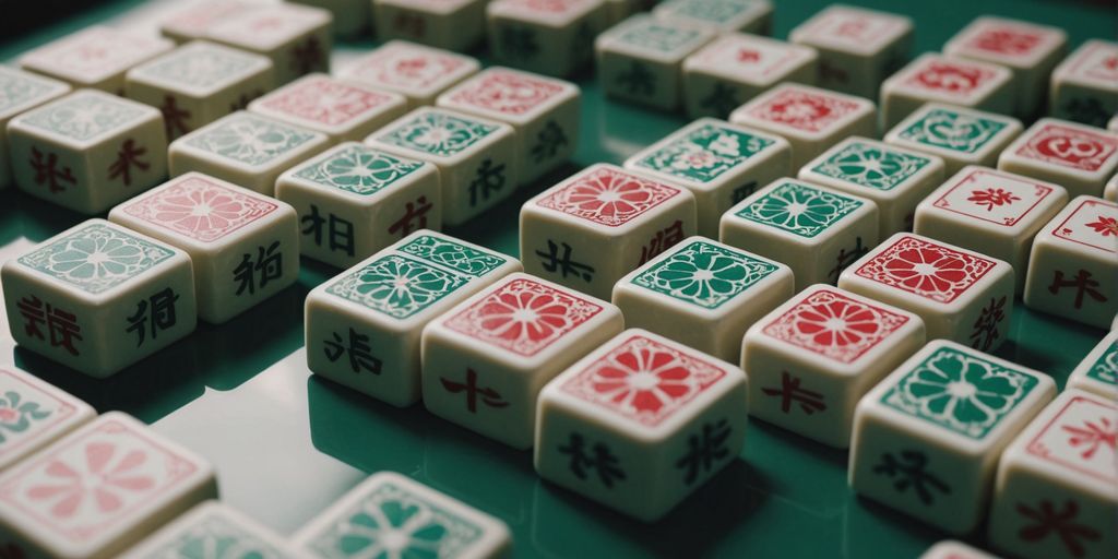 Japanese Mahjong tiles in a traditional layout.