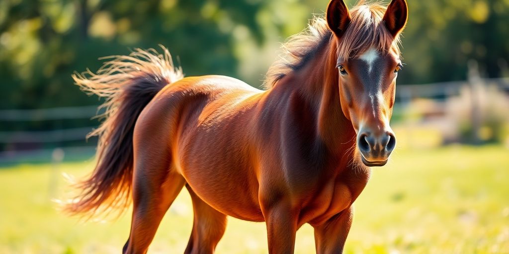 A beautiful chocolate brown filly grazing peacefully.