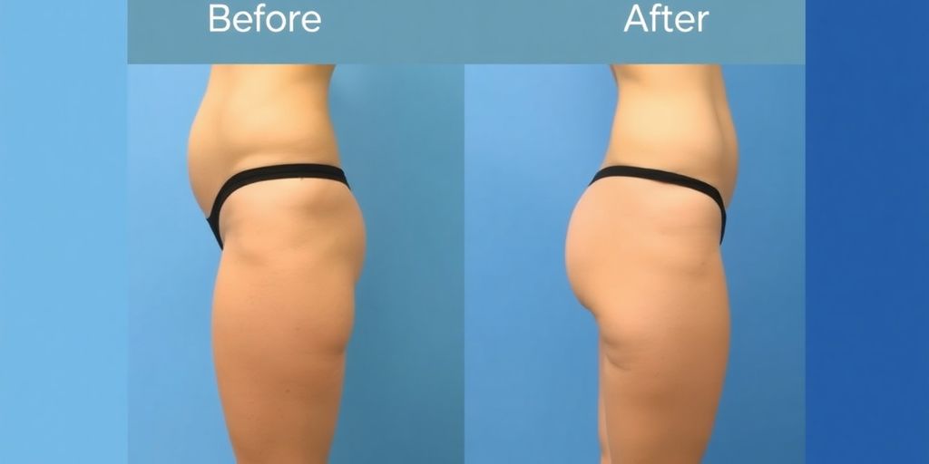 Before and after mini tummy tuck transformation results.