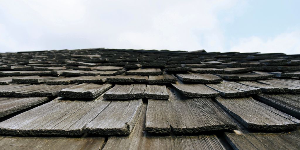 a roof with shingles
