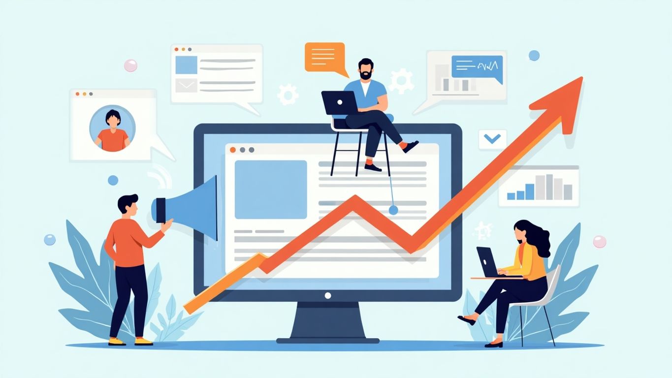 Graphic illustration of website conversion strategies.