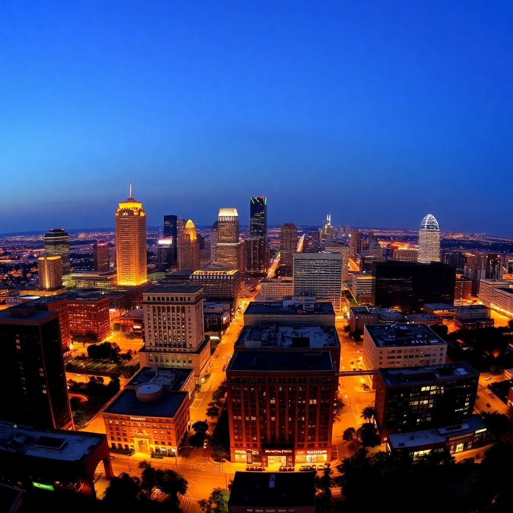 Texas city lights panorama