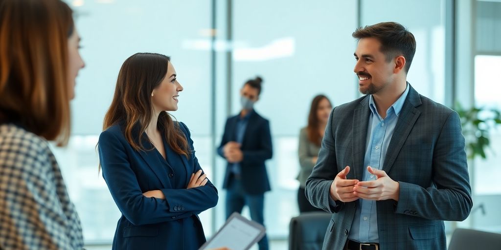 Personalvermittlung aus Bewerbersicht: 5 Vorteile auf einen Blick Anzeige eines Vorstellungsgesprächs in einem modernen Büro.