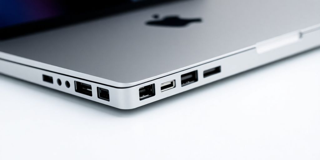 صورة لجهاز Apple MacBook Pro 16 ومنافذه