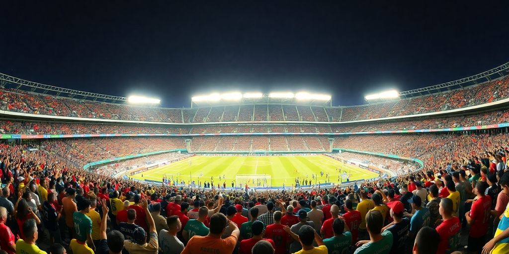 Crowd at Estadio Azteca during a soccer match.