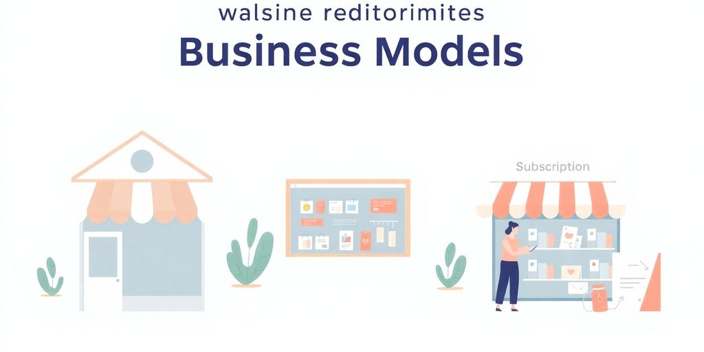 Moderne illustrasjoner av forretningsmodeller i myke farger.
