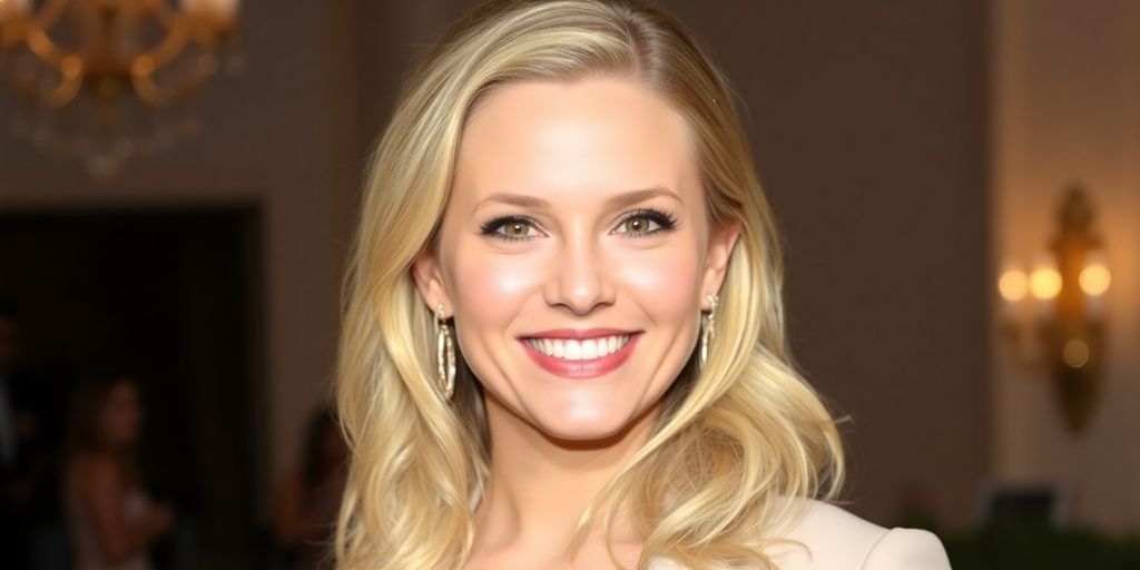 Reese Witherspoon smiling in a stylish outfit.