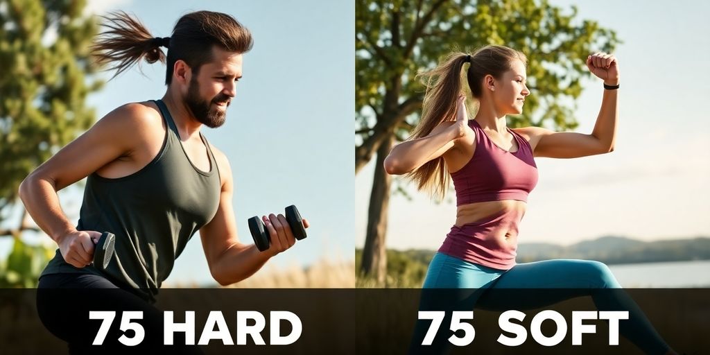 Fitness enthusiasts representing 75 Hard and 75 Soft challenges.