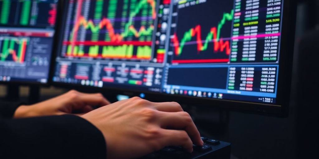 Trader analyzing market data on MT4 trading platform.
