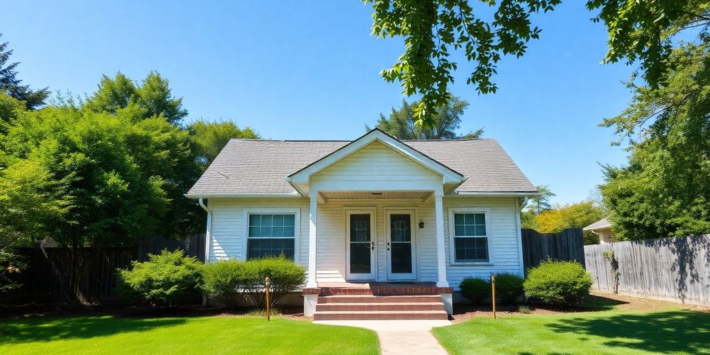 Empty house with greenery, showcasing modern protection measures.