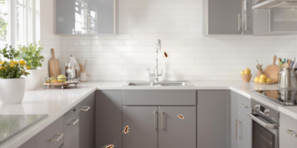 Bucătărie curată fără gândaci.