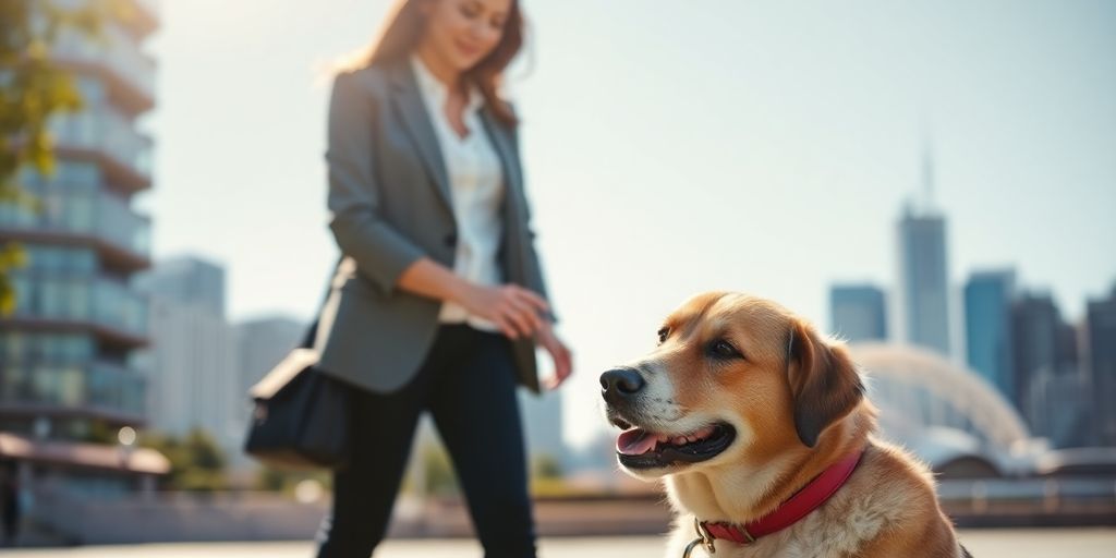 Sydney professional caring for a happy pet.