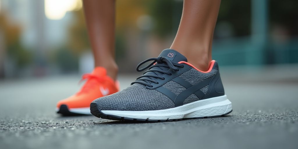 Verschiedene Straßenschuhe für das Laufen im Freien.