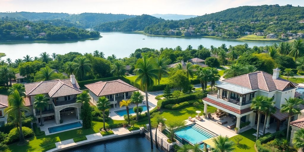 Luxury villas in a lush, secure gated community for expats.