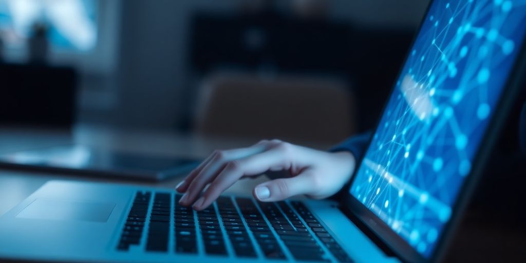 AI assisting a writer with text.