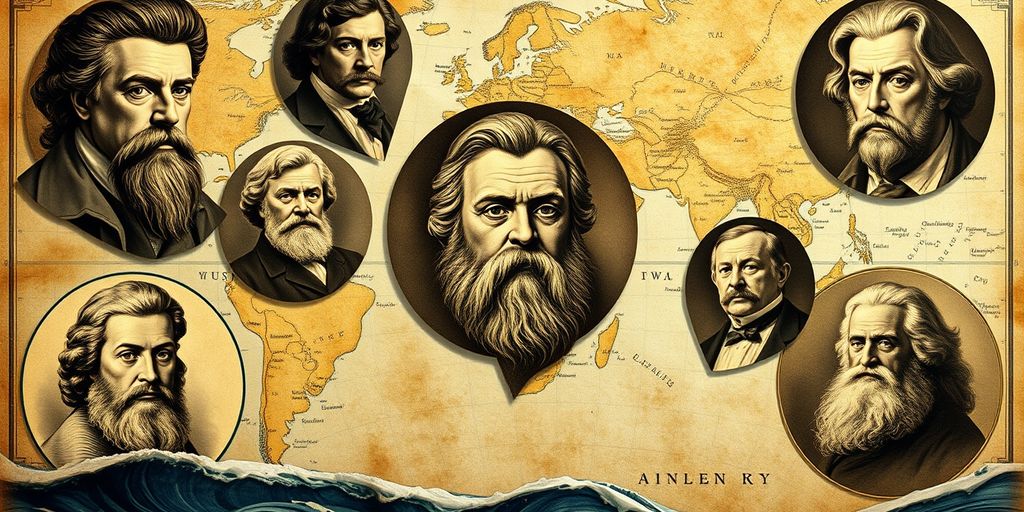 Retrato de exploradores da Era dos Descobrimentos.