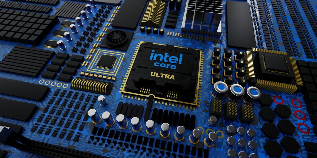 a close up of a computer board with many components