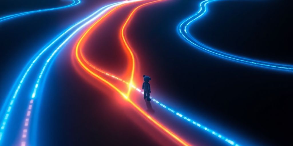 Gopher initiating multiple parallel light streams on digital pathways.