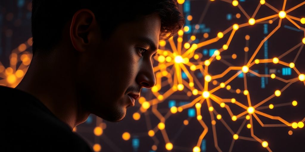 Person learning AI concepts visually.