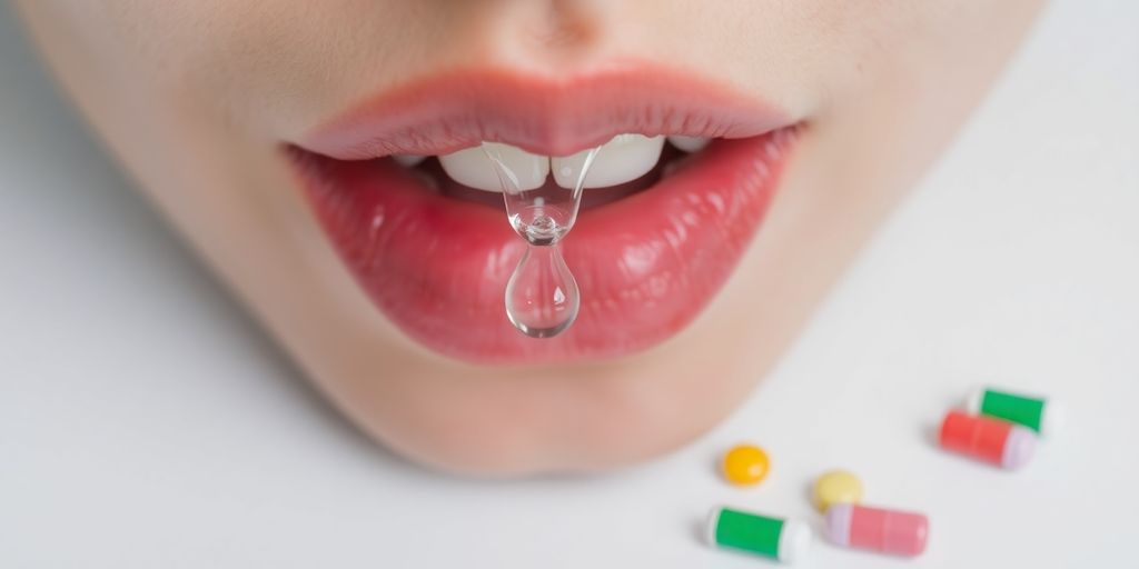 جفاف الفم: الأسباب الشائعة وأساليب الوقاية الفعالة 3 فم جاف، قطرة ماء، فيتامينات