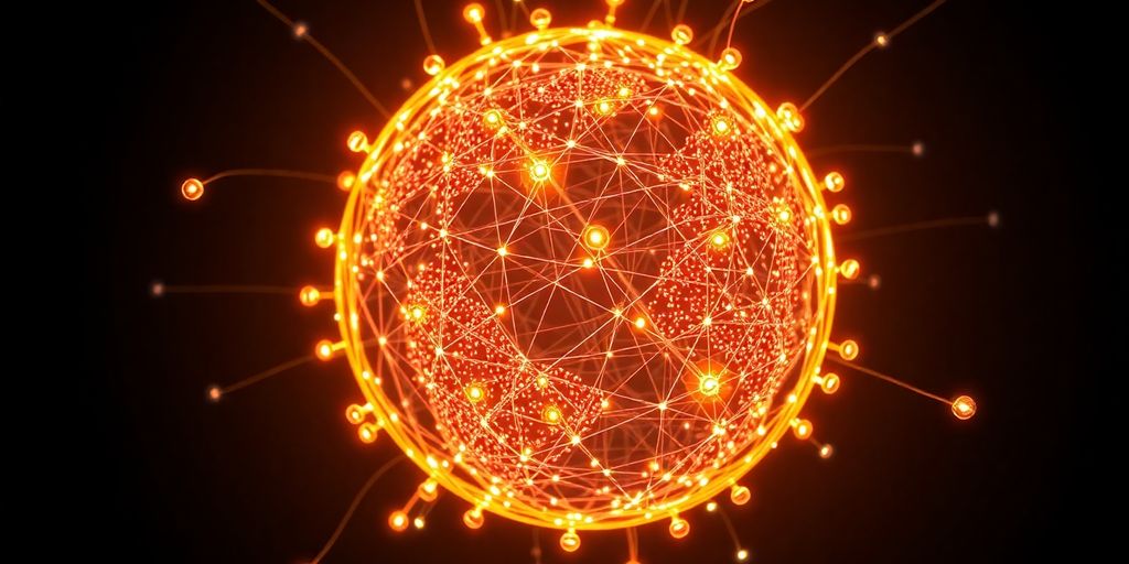 Community globe with shining, interconnected lines.