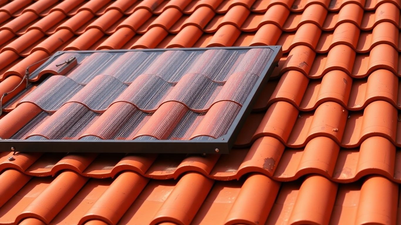 Tile-colored solar panel on a traditional roof