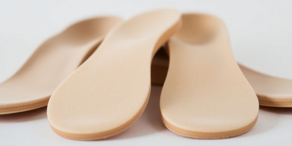 Close-up of soft memory foam insoles on a white background.
