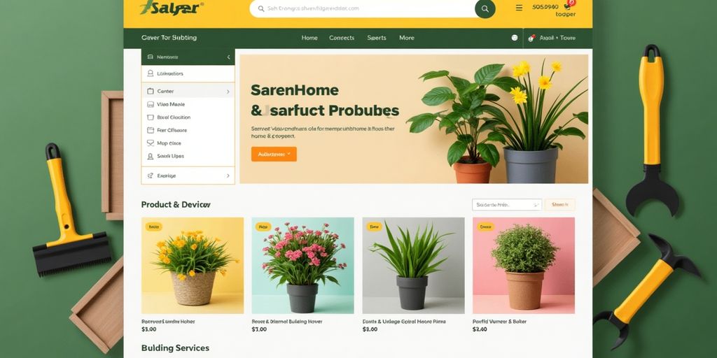 Hornbach Online-Shop mit verschiedenen Produkten für Haus und Garten.