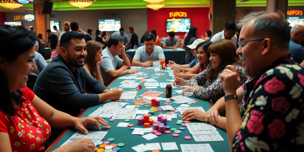 Players enjoying bingo at Fu Pots in Murcia.