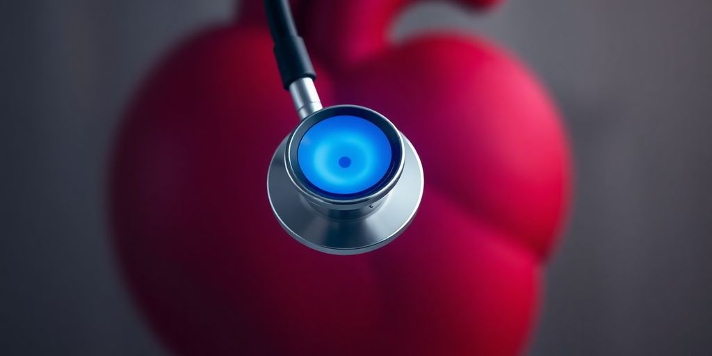 AI stethoscope detecting heart conditions.